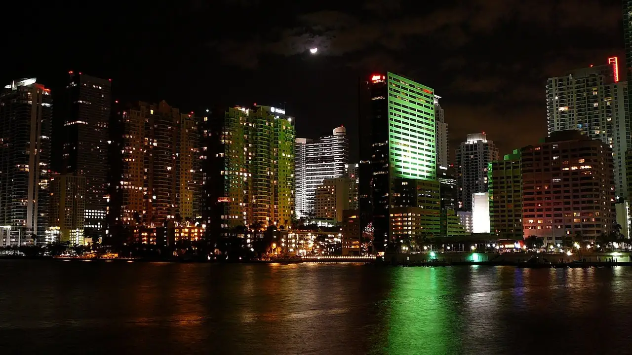 Brickell skyline at night, Miami
