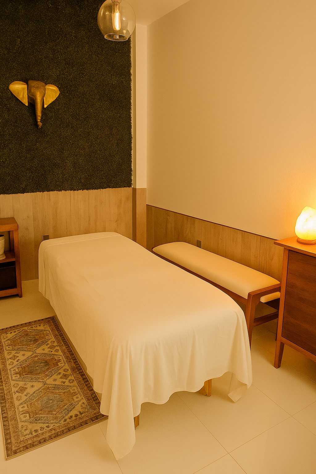 Luxury spa treatment room for body scrub in Brickell Miami